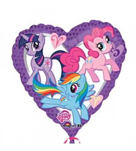 BALÃO METALIZADO CORAÇÃO MY LITTLE PONY 18"